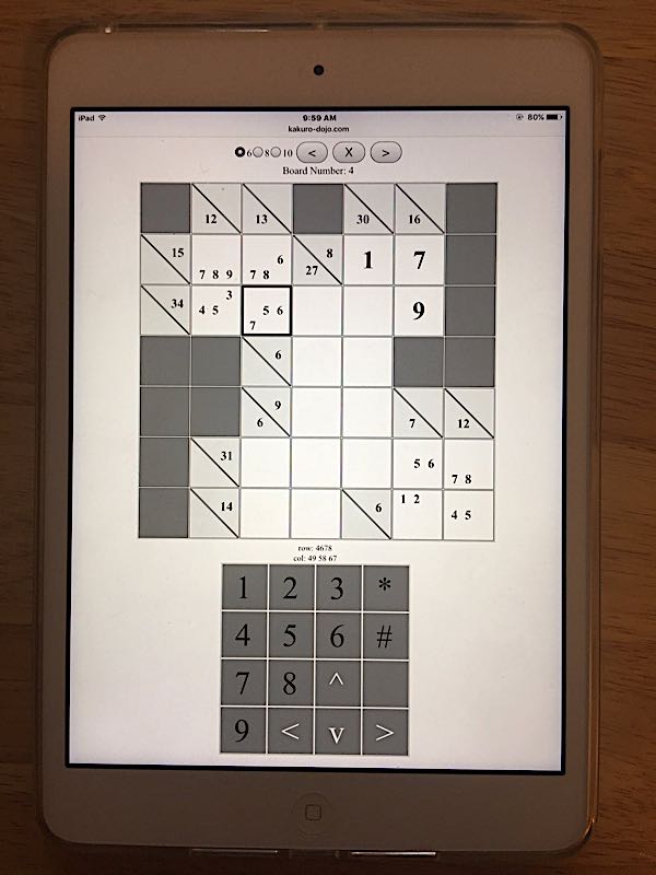 Kakuro Dojo on iPad